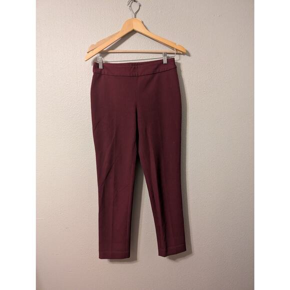 Kate Spade Saturday Pants Womens 2‎ Red Pull on Side Zip Stretch Slimming - Picture 1 of 8